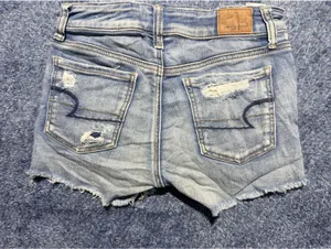 American Eagle Distressed Denim Shorts Size 0 thumbnail 6