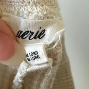 Aerie High Waisted Beige Waffle Knit Flare Pants Women's Medium Tall thumbnail 3