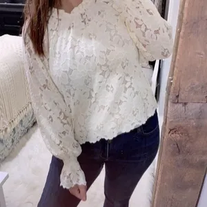 Blu pepper white boho lace top size medium thumbnail 4