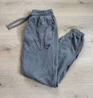 Gymshark gray logo cuffed jogger sweatpants size small thumbnail 1