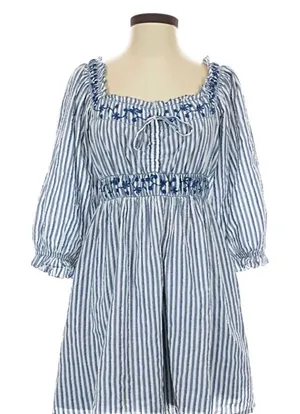 American Eagle Striped Blue and White Dress thumbnail 1