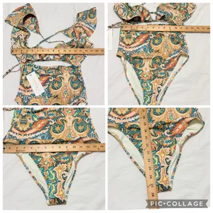 Cleobella Harlow One Piece Swimsuit Las‎ Palmas Paisley Ruffle Size Medium- NWT thumbnail 12