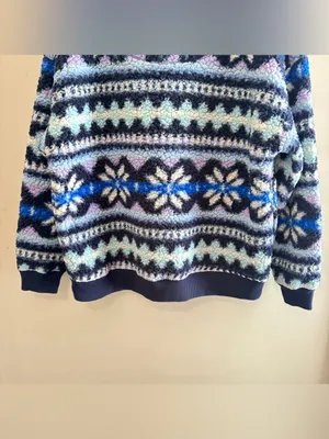 AERIE Hometown‎ Holiday Quarter Zip Oversized Sherpa Pullover, Size Medium thumbnail 9