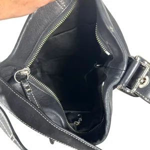 Coach 10938 Y2K Black Leather Shoulder Crossbody Convertible Bag Handbag Purse thumbnail 2
