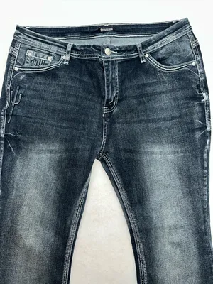 Flamingo Contrast Stitching Cactus Accent Jeans Dark Wash Size 12 thumbnail 2
