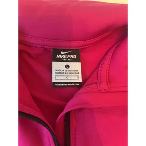 Nike Pro Dri-FIT Womens Half Zip Pullover Pink Long‎ Sleeve Thumbhole L thumbnail 2