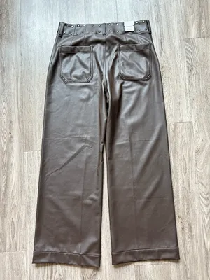 Anthropologie Maeve Colette Full-Length Faux Leather Studded Pants Size 32 NWT thumbnail 9