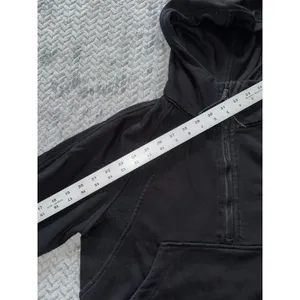 Lululemon Women's Scuba Hoodie Black 1/2 Zip Cropped Thumbholes Sz 4 thumbnail 5