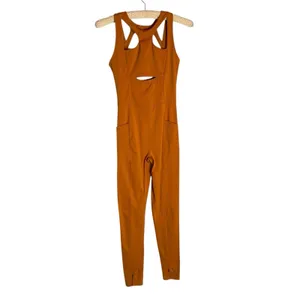 FP Movement Breakaway‎ XS Halogen Jumpsuit Burnt Orange Athleisure Yoga Workout thumbnail 6