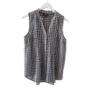 MAEVE ANTHROPOLOGIE Black/White Gingham Sleeveless Button Down Blouse SZ S #2467 thumbnail 3