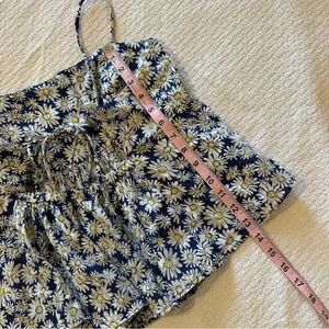 Free People Mia Ditsy Daisy Tank Top NWT Blue Medium thumbnail 9