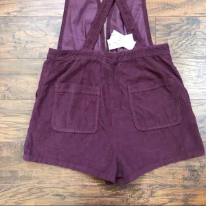 American Eagle • burgundy corduroy overall shorts romper shortalls maroon romper thumbnail 11