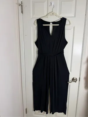 Astr‎ Black Wide-Leg Pleated Jumpsuit Pants thumbnail 3