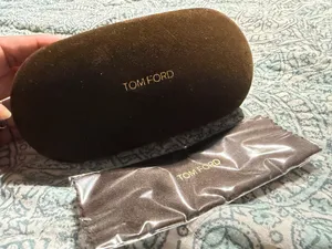 Tom Ford Brown Velvet Sunglasses Case with glass cleaner thumbnail 1