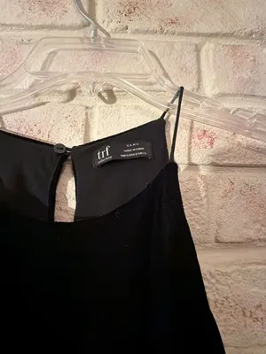 Zara TRF Collection Black Velvet Top Size S thumbnail 2
