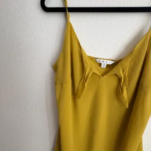 Cabi Mustard Yellow Double‎ Layer Chiffon Camisole Tie Front Tank Top M thumbnail 4