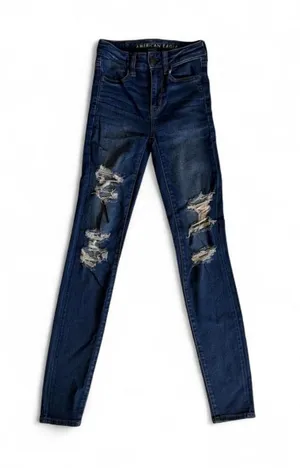 AE Ne(x)t Level Stretch Distressed High-Waisted Jeggings (00 Long) thumbnail 1
