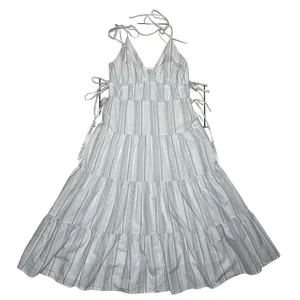 Rails Organic Cotton‎ Tiered Neutral Striped Midi Dress Size XS Sundress thumbnail 6