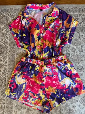 SHEIN colorful top and shorts set thumbnail 1
