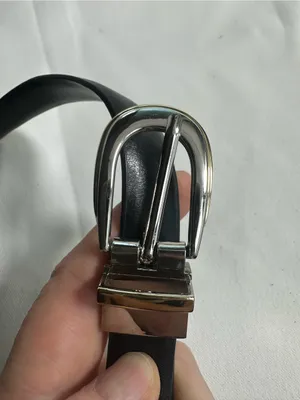 Classic Black Leather women’s Belt with Silver-Tone Buckle thumbnail 4