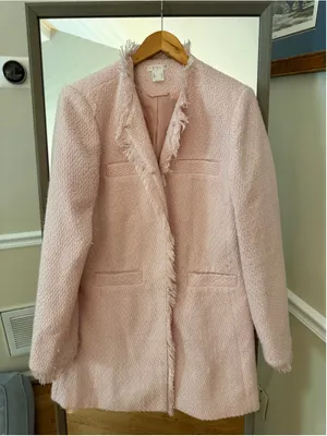 Women's Venus Pink Tweed Blazer Jacket Size 12 thumbnail 2