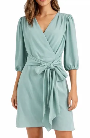 Amanda Uprichard Alida Waist Tie Mini Dress Waist Tie Sage Green Size S thumbnail 1