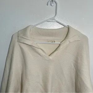 Dreamers by Debut Women's Size Medium/Large Collared Dolman Sleeve Sweater Cream thumbnail 3