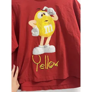 VINTAGE M&Ms Yellow T Shirt Size L/XL‎ Short Sleeve Graphic Red 90s Y2K thumbnail 8