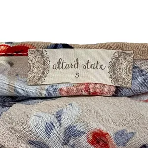 Altar'd‎ State Blouse Size Small Tan Multi Color Floral Flare Sleeves Womens Top thumbnail 6