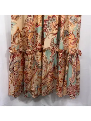 Blu Pepper Paisley Flutter Sleeve Maxi Dress M NWT thumbnail 4