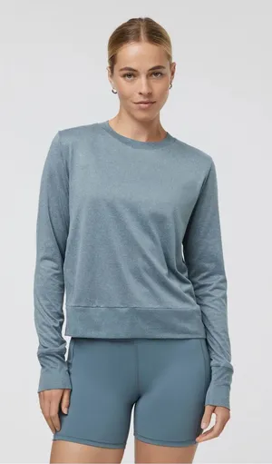 Vuori Smoke Blue Daydream Crewneck Long Sleeve Top Size L thumbnail 1