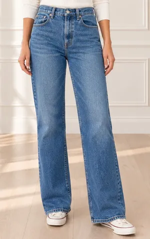 Abercrombie & Fitch 90s Relaxed Jeans 28 6R High Rise Straight Leg Medium Wash thumbnail 1
