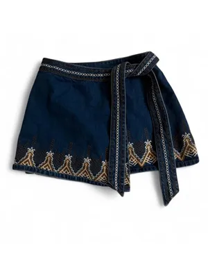 Free People Dream Away Denim Mini Skirt with embroidery detail thumbnail 2