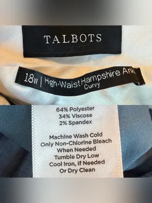 Talbots Womens Pants Blue Crosshatch High Waist Hampshire Ankle Curvy Size 18W thumbnail 11