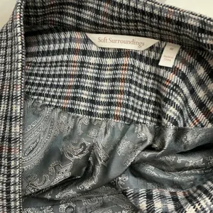Soft Surroundings St. James Blazer M Gray Plaid Dark Academia Oversized Classic thumbnail 6