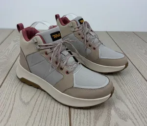 Teva Women's Ellwood Lace-Up High-Top Booties 8M Ellwood Mid Light Neutral $120 thumbnail 1