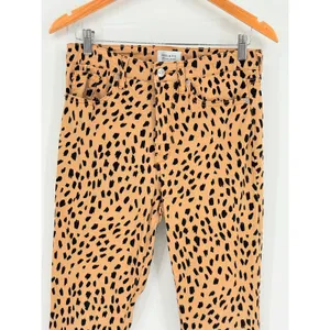 Crown & Ivy Cheetah Print High Rise Skinny Jeans‎ Size 6R Tan Black Ankle Pants thumbnail 3