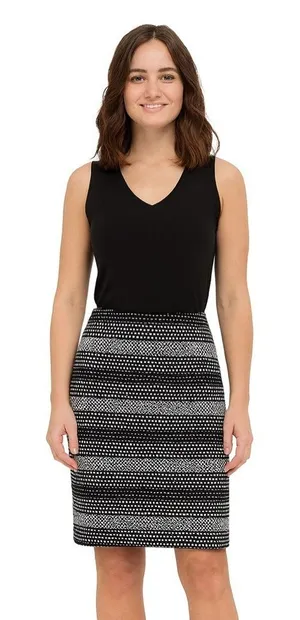 Loft Black and White Pencil Skirt Size 4 thumbnail 1