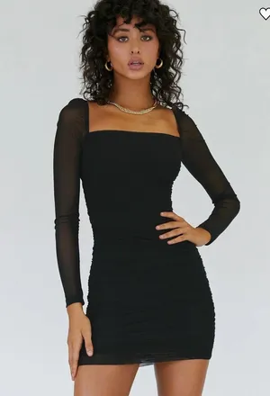 Princess Polly Black Mini Dress thumbnail 1