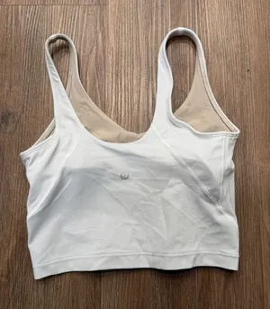 Lululemon Align Tank Top gray‎ Nulu Cropped Built-in Bra Size 4 flaw thumbnail 1
