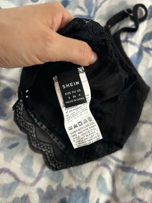 Black lace bottom crop top thumbnail 4