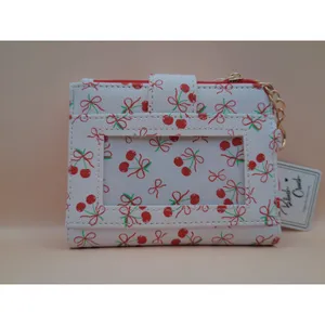 Blush‎ Crush Cherry Bow Print Bifold Wallet Vegan Leather Coquette New 10-10324 thumbnail 4