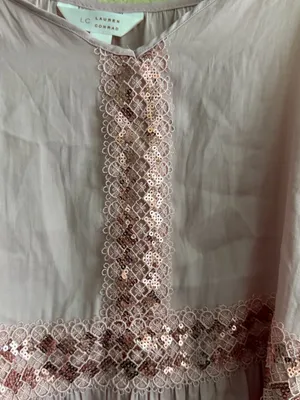 LC Lauren Conrad Blush Pink Lace-Trim Peplum Cami thumbnail 2