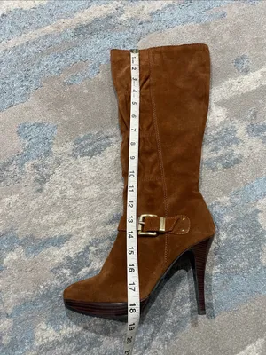 Michael Kors Cognac Suede Leather Knee-High Boots Size 8 thumbnail 15