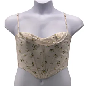 Floral Corset Top‎ Cream Small Yellow thumbnail 1