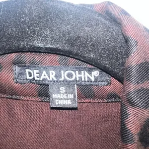 Dear John Utility Jacket Womens Small Brown Leopard Print Military thumbnail 3