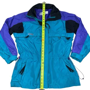 Columbia Sportswear Jacket Womens Medium Teal Purple Black Windbreaker thumbnail 5