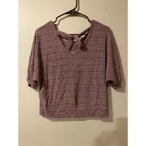 Forever 21 Purple Criss Cross Back Short Sleeve Top Size Small thumbnail 2