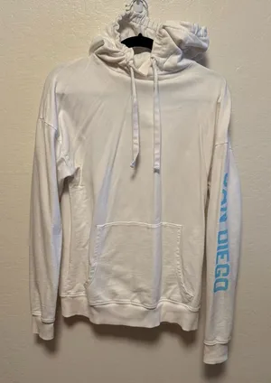 White Hoodie with Blue Accents thumbnail 1