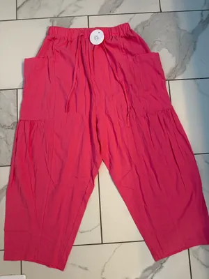 Sweetkama pink boho pocket pants. Relaxed fit, Size Small thumbnail 1